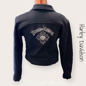 Harley Davidson HD Heather Grey Cropped Sweatshirt Size Small